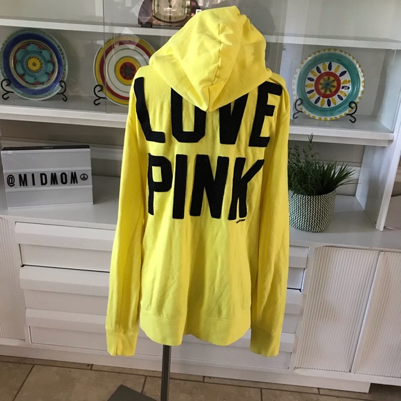 PINK Victoria's Secret Tops - Yellow VS Pink hoodie pant set Large